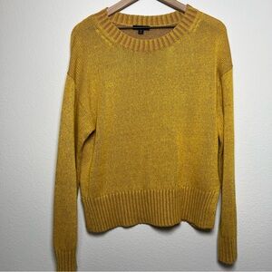 J. Crew Women Cotton Linen Sweatshirt Medium Yellow Brown Nautical‎ Fisherman